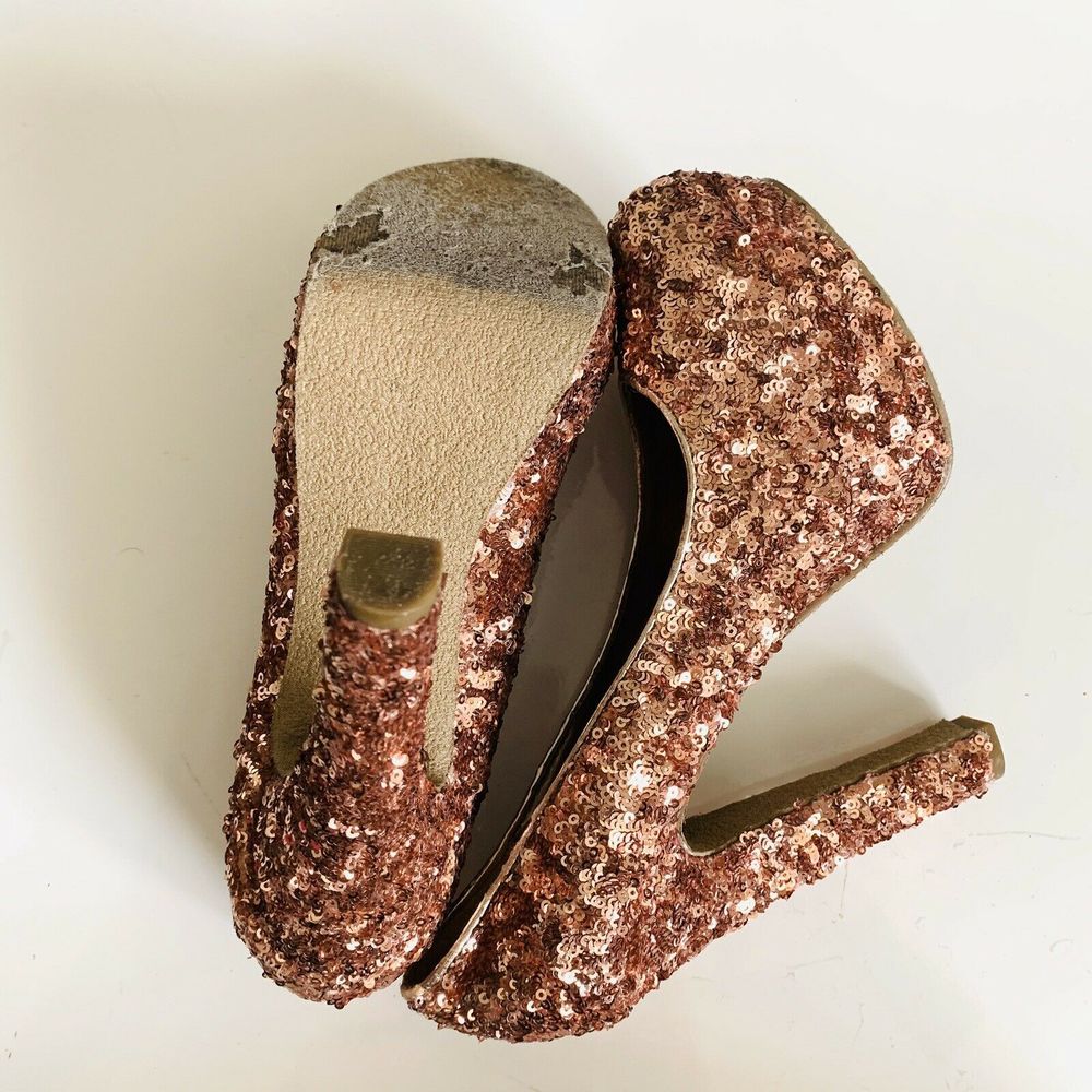 Steve Madden P-Rebaa Rose Gold Sequin Heels - Picture 5 of 5